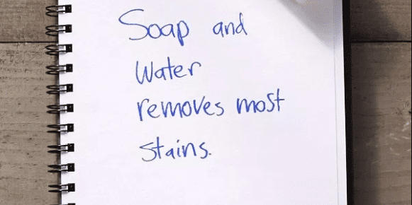 Secrets of Adulthood Soap and water removes most stains
