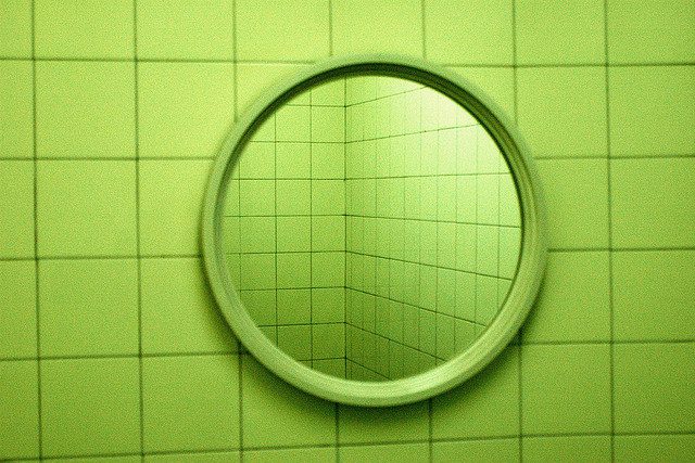 green round bathroom mirror