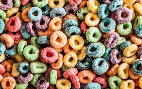 Close up of fruit loop cereal