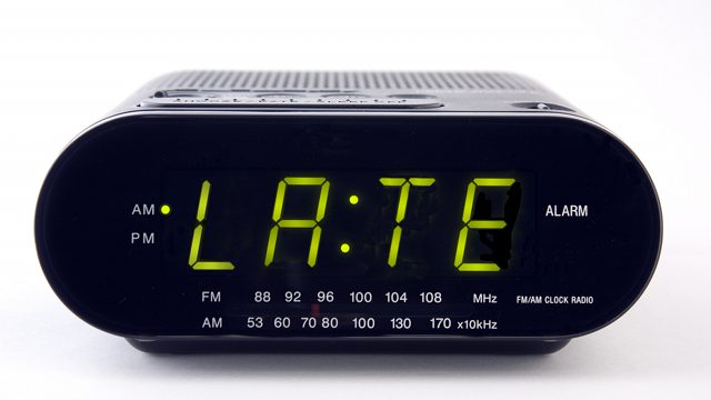 Clock with word LATE