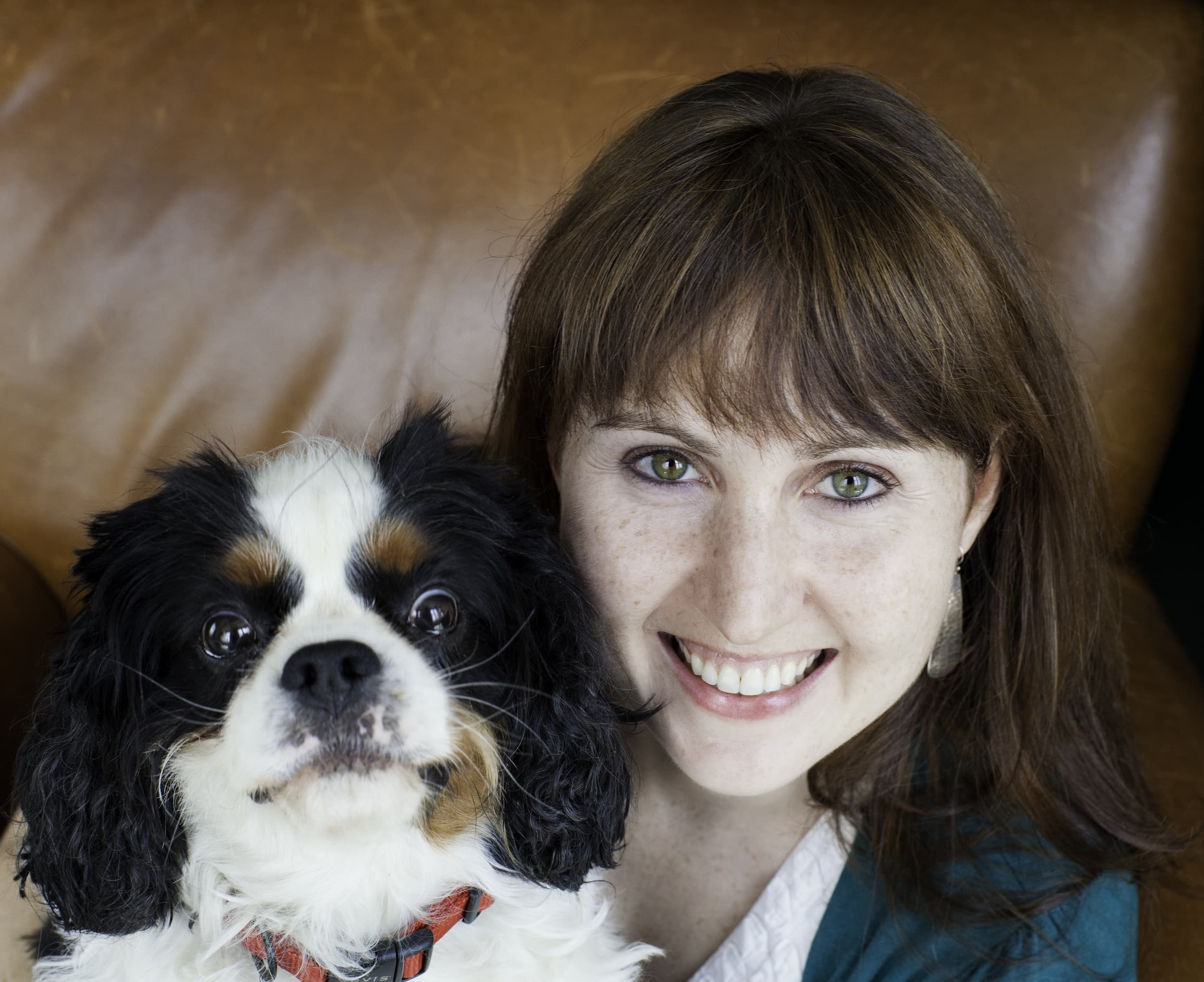 Author Emily Anthes and dog