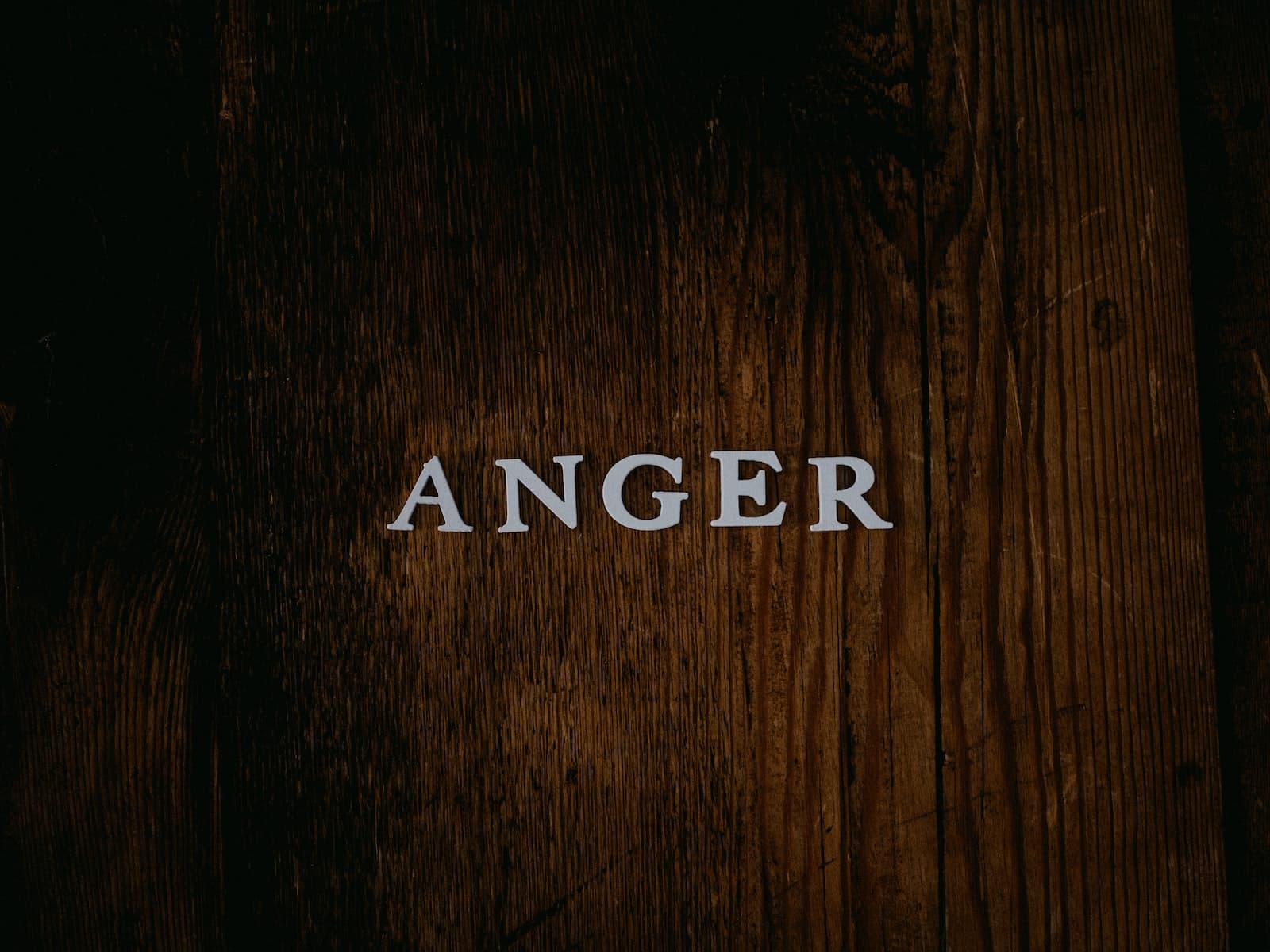 text spelling out Anger