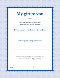 Gift of Podcast certificate