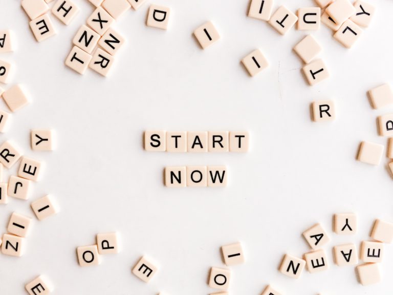 Letters spelling "Start Now"