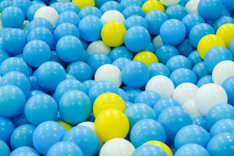 blue yellow and green balloons