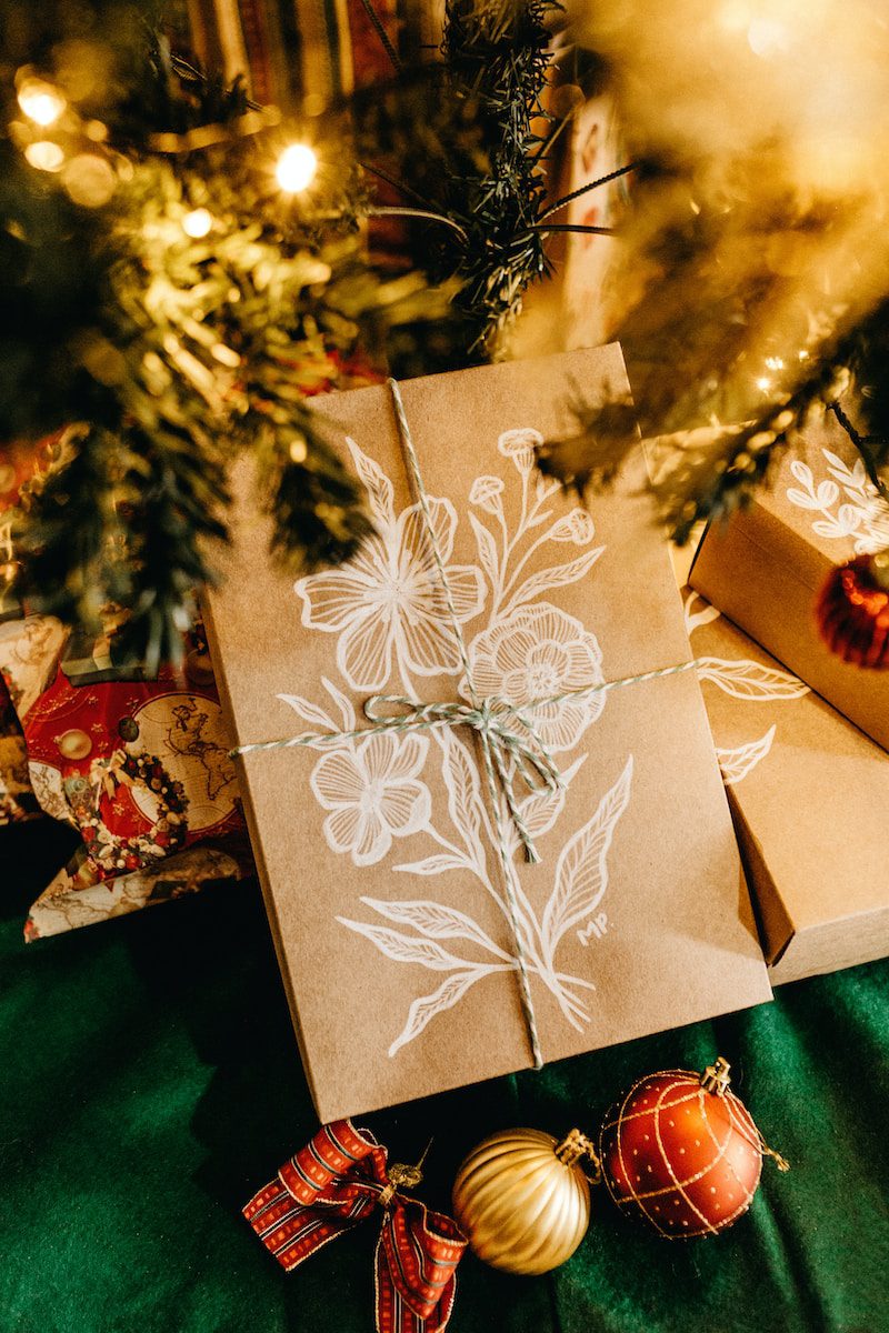 gift boxes under tree