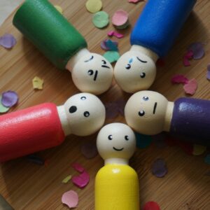 a group of toys on a table