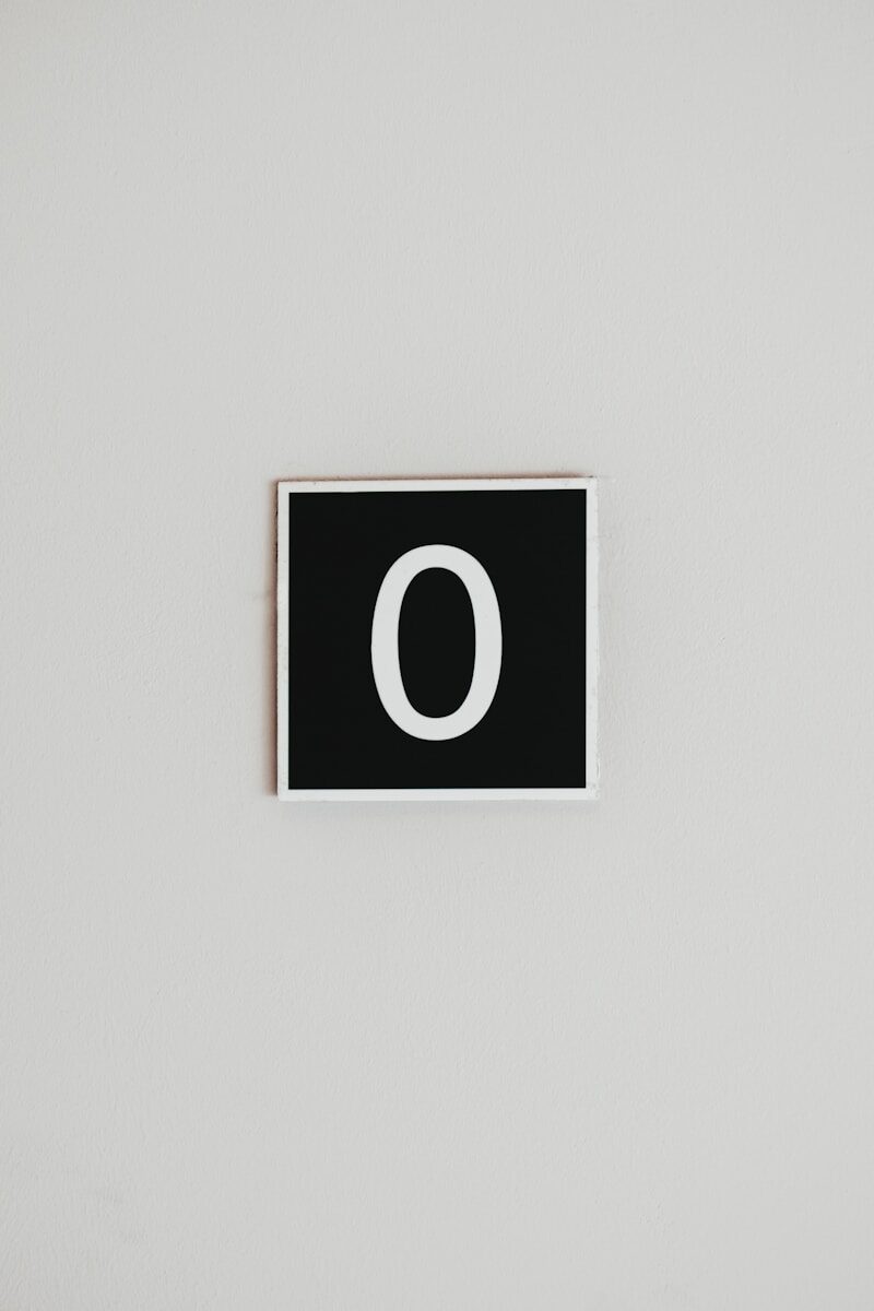 number Zero wall signage
