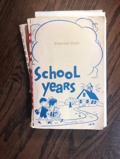 Photo of Gretchen's School Years memento book