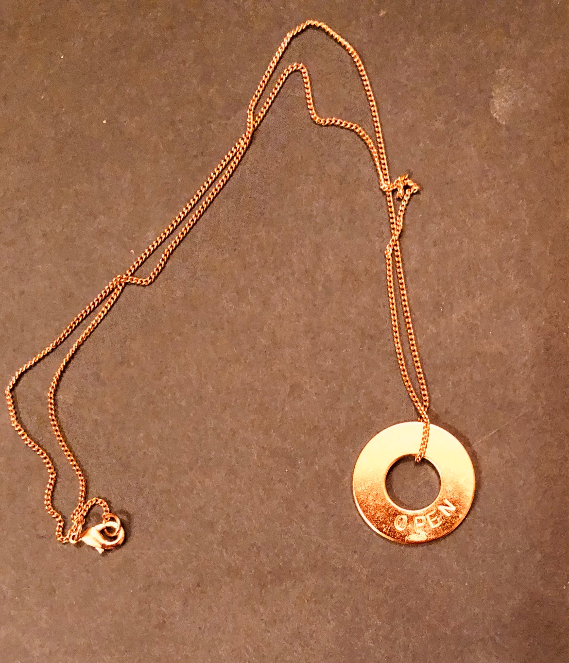 Photo of Gretchen's "Open" necklace