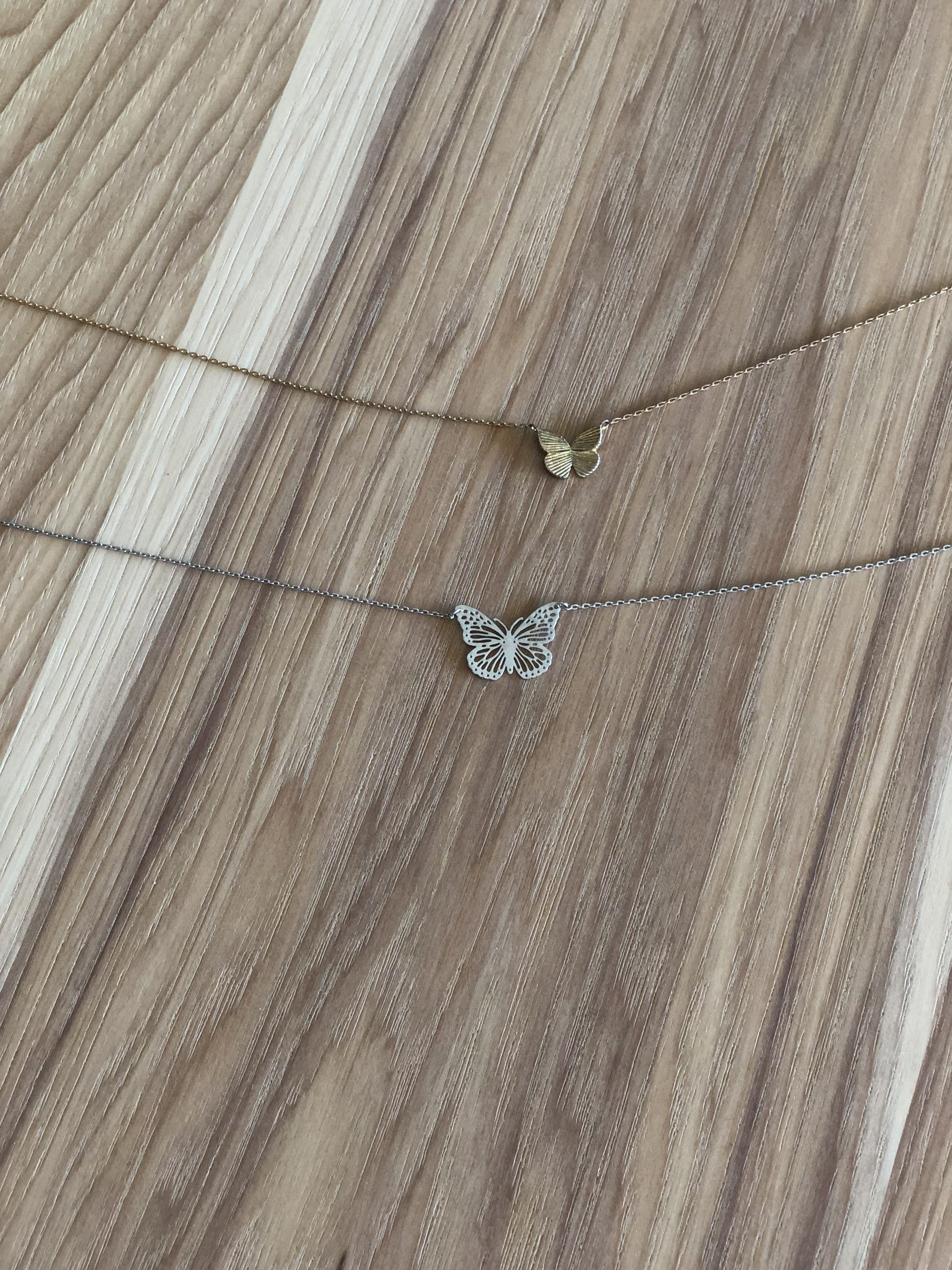 Photo of Elizabeth's butterfly necklaces
